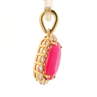 2.78 Ct Oval Ruby 14K Gold Pendant