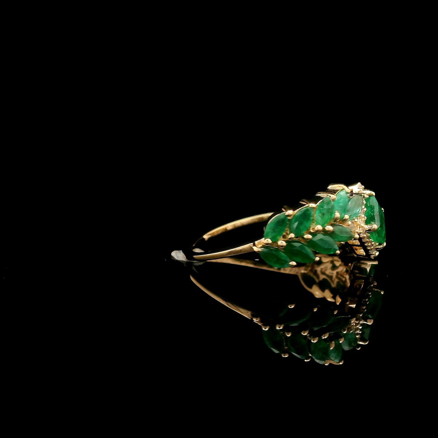 1.56 Ct Square Emerald 14K Gold Ring