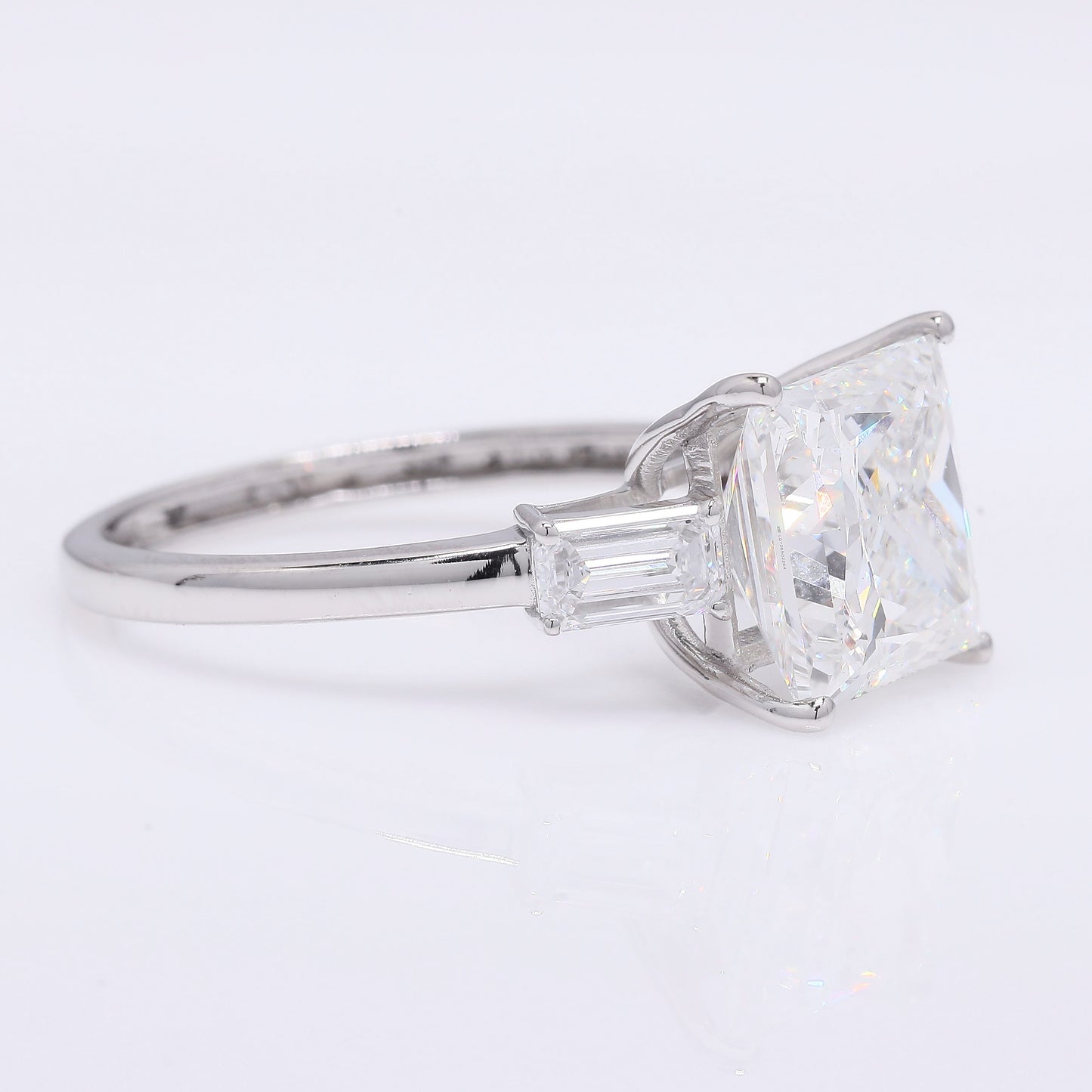 4.88 Ct Princess Cut Lab Grown Diamond 950 Platinum Ring