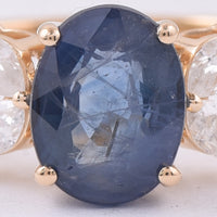 2.08 Ct Oval Natural Sapphire 14K Gold Ring
