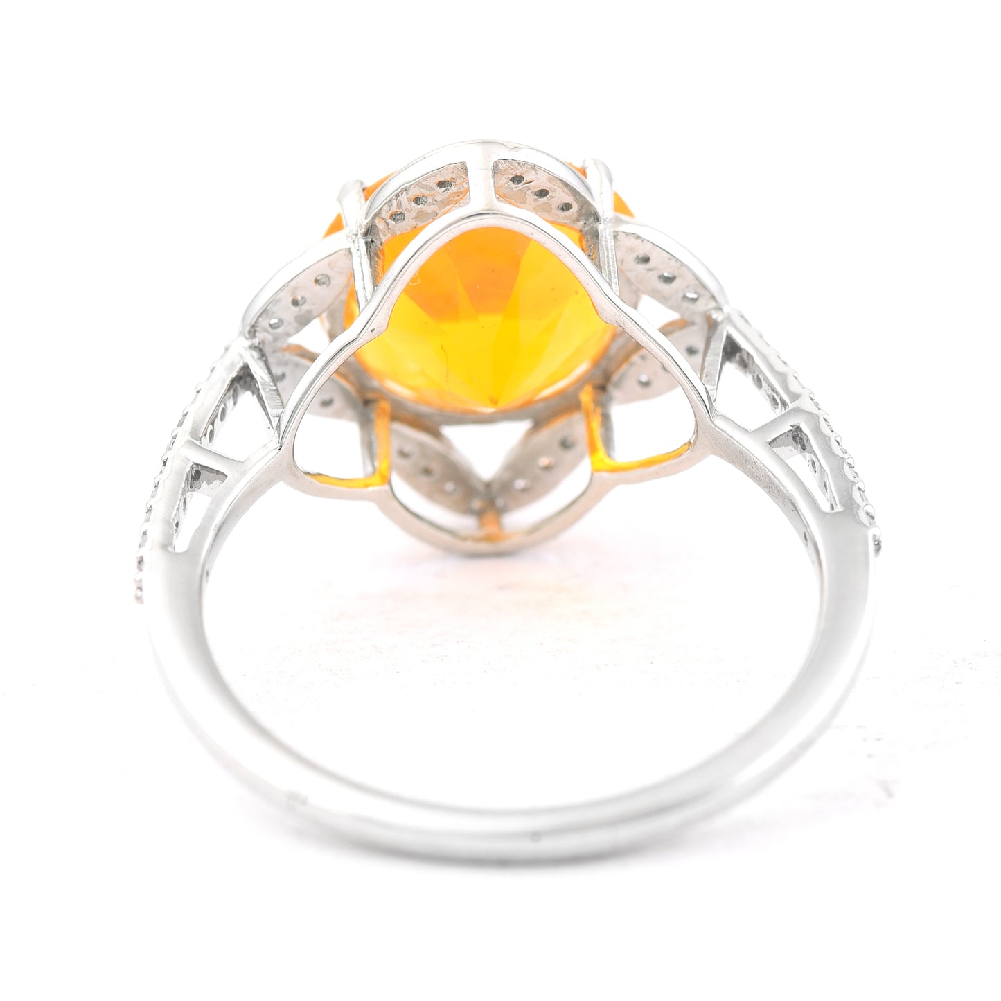 2.47 Ct Round Mixed Cut Natural Fire Opal 950 Platinum Ring
