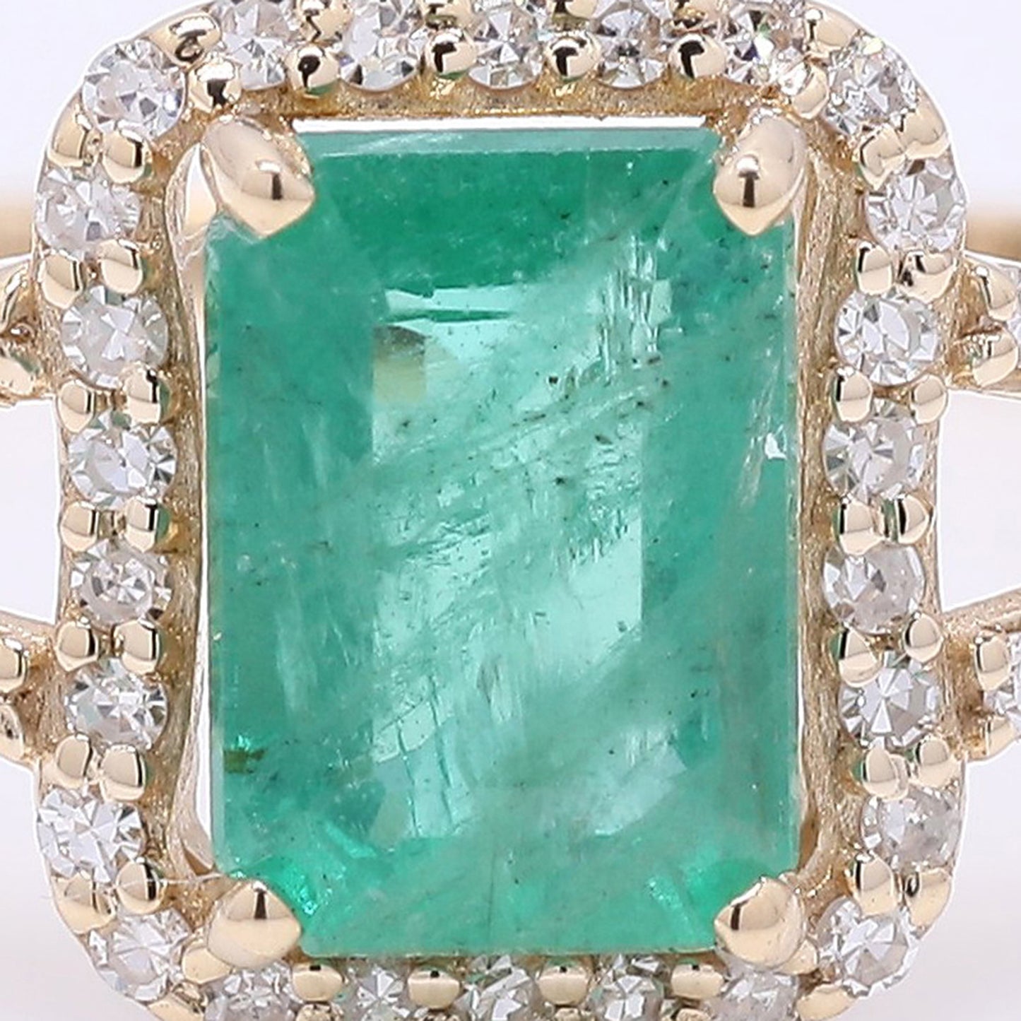 1.05 Ct Octagon Step Cut Natural Emerald 14K Gold Ring