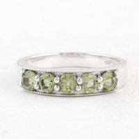 1.43 Ct Round Peridot 925 Sterling Silver Ring