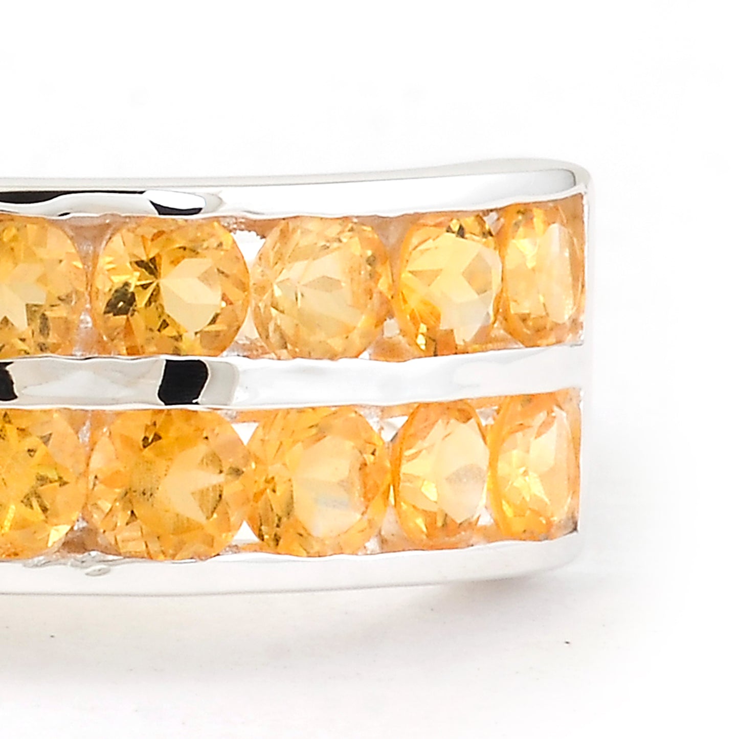 1.72 Ct Round Citrine 925 Sterling Silver Ring