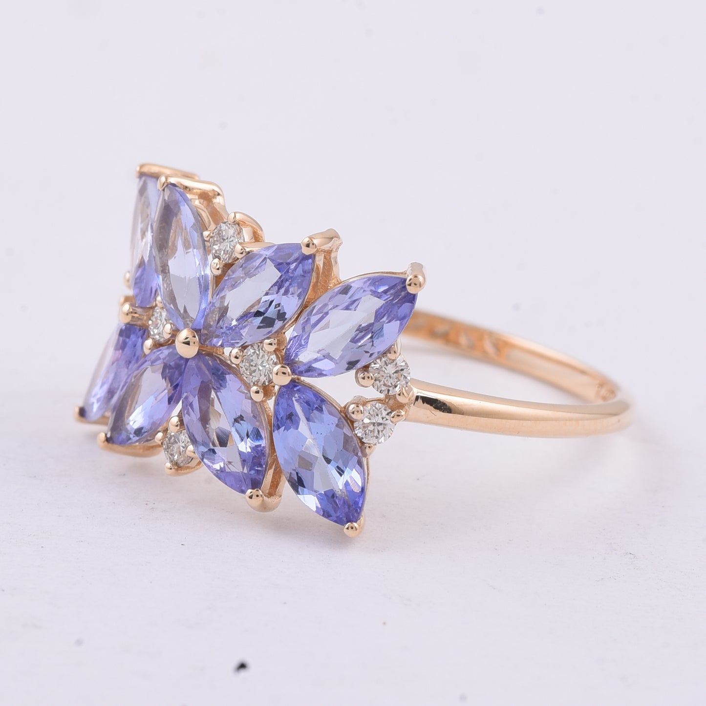 1.82 Ct Marquise Natural Tanzanite 14K Gold Ring