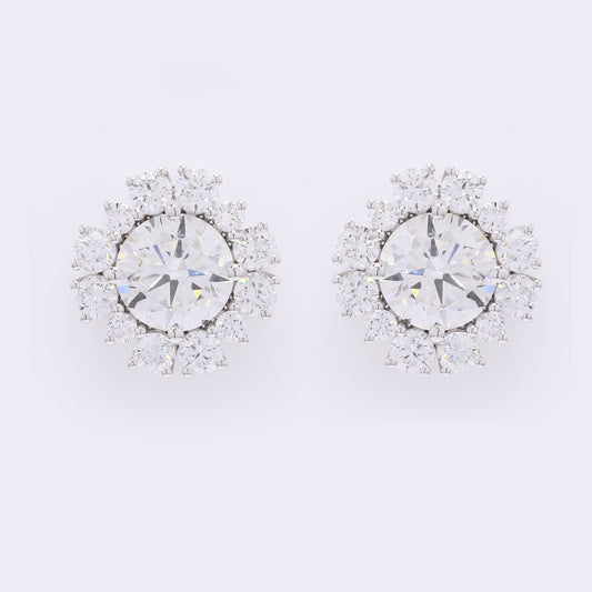 4.65 Carats Lab Grown Diamond 14K Gold Earrings