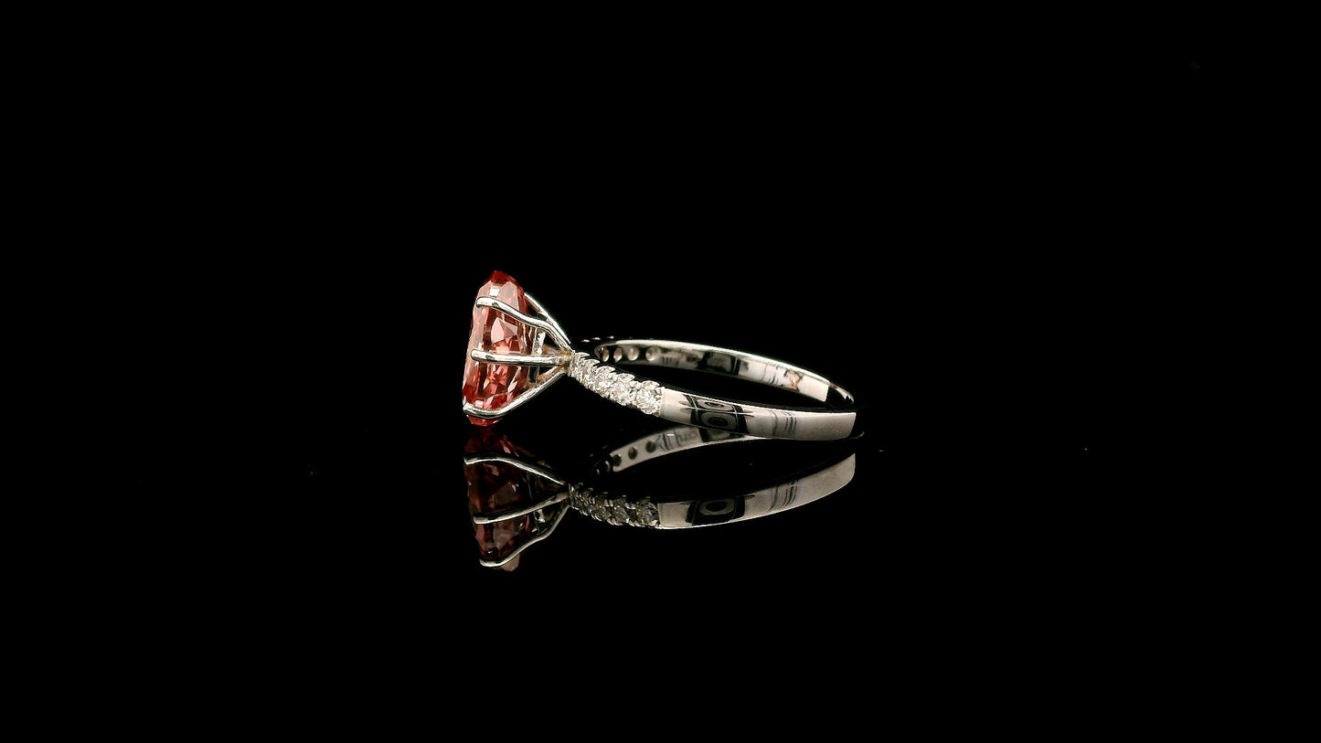 3.29 Carats Pink Lab Grown Diamond 14K Gold Ring