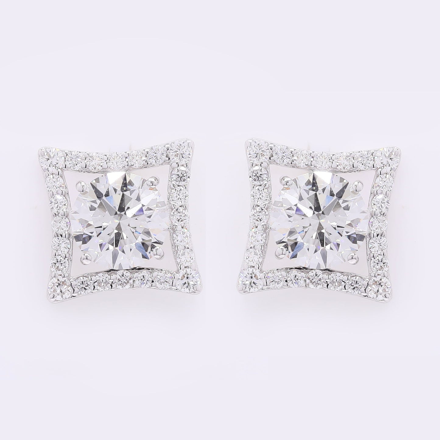 3.71 Carats Lab Grown Diamond 14K Gold Earrings