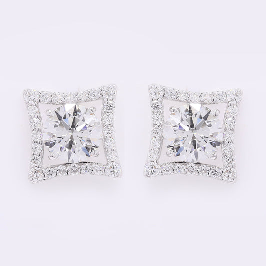 3.71 Carats Lab Grown Diamond 14K Gold Earrings