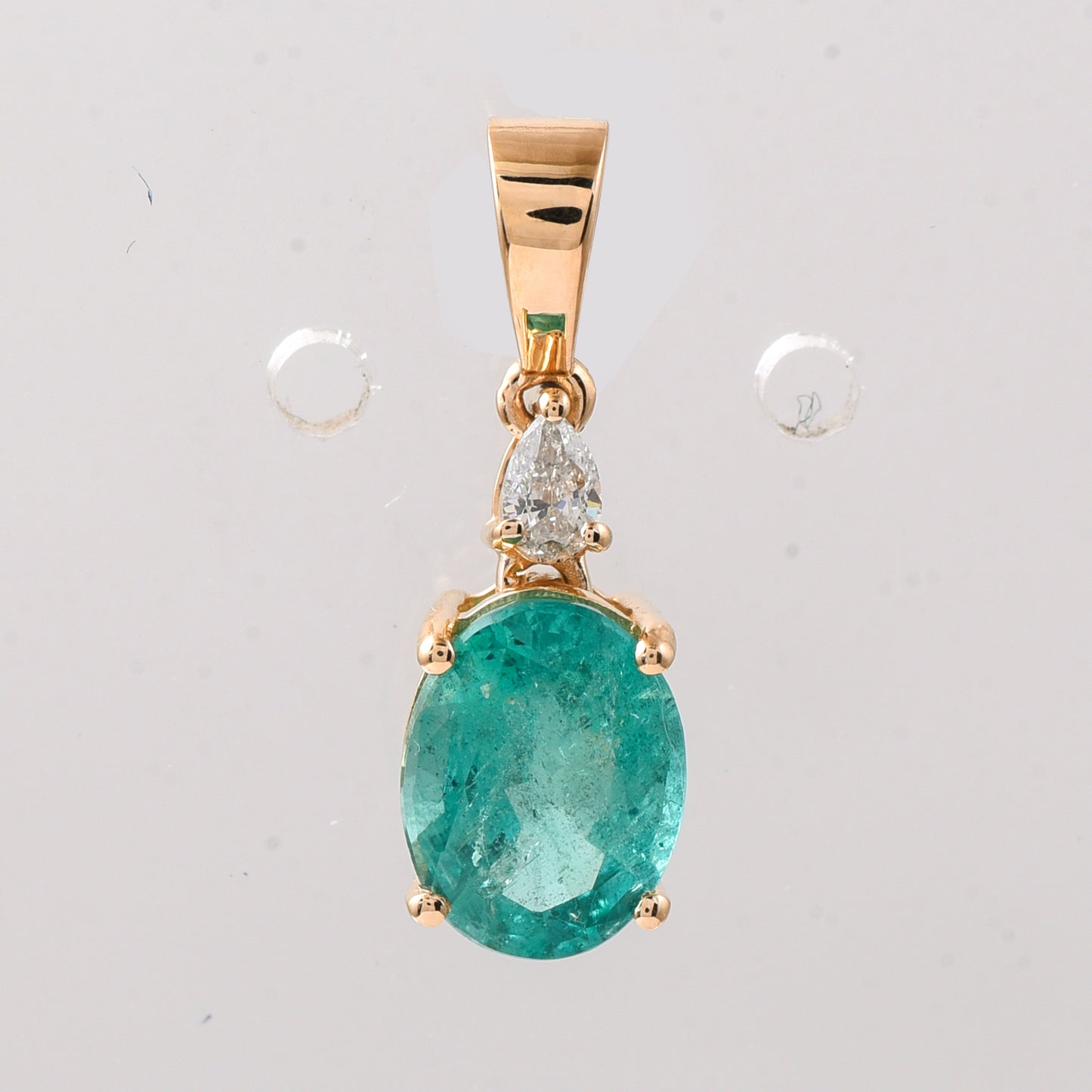 2.56 Ct Oval Emerald 14K Gold Pendant