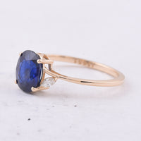 1.75 Ct Oval Natural Sapphire 14K Gold Ring