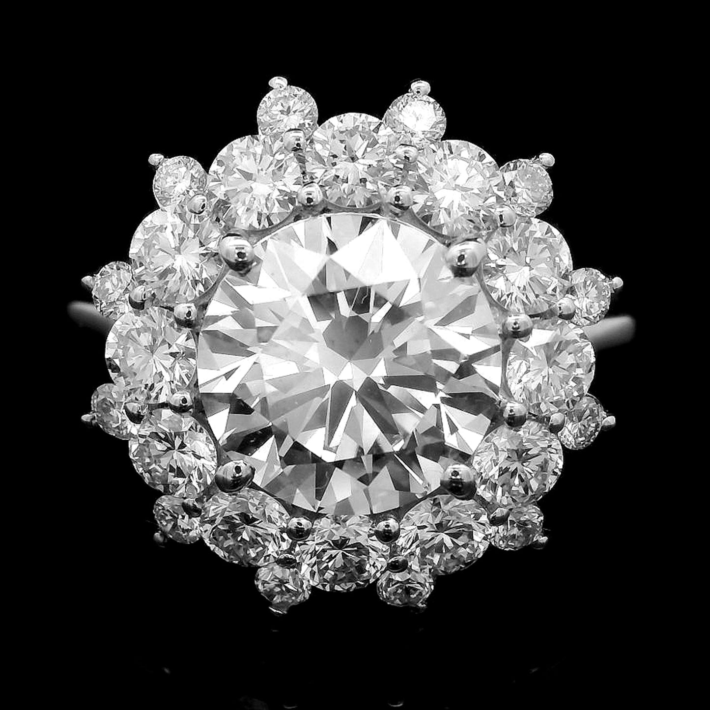3.14 Carats Lab Grown Diamond 14K Gold Ring
