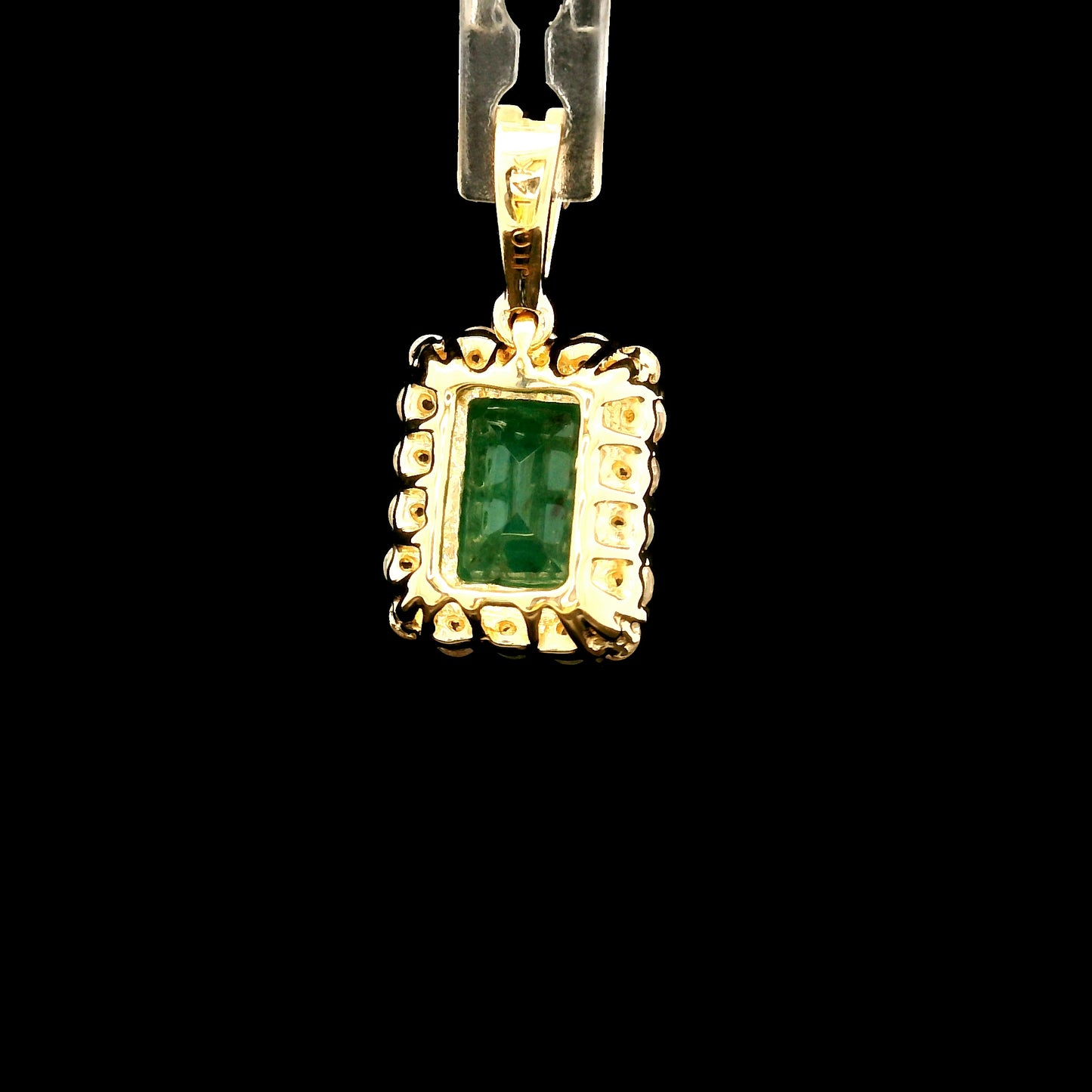 1.14 Ct Octagon Emerald 14K Gold Pendant