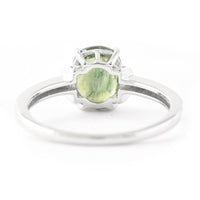 2.26 Ct Oval Mixed Cut Natural Green Sapphire 950 Platinum Ring