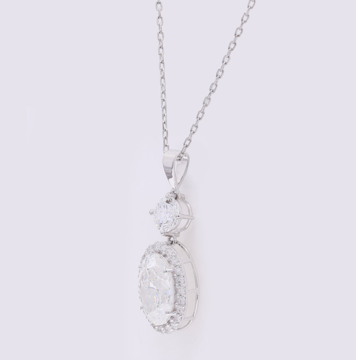 2.98 Carats Lab Grown Diamond 14K Gold Pendant