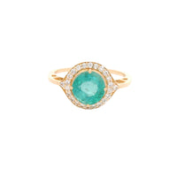 2.11 Ct Round Emerald 14K Gold Ring
