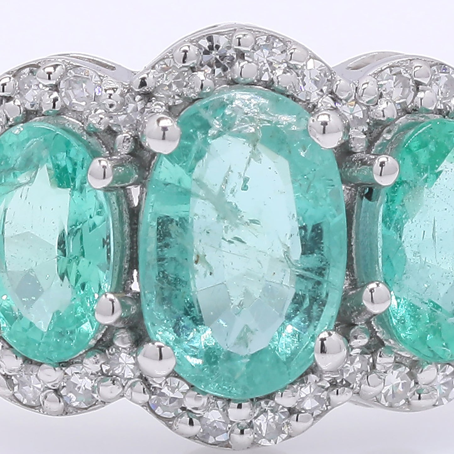 1.09 Ct Oval Mixed Cut Natural Emerald 950 Platinum Ring