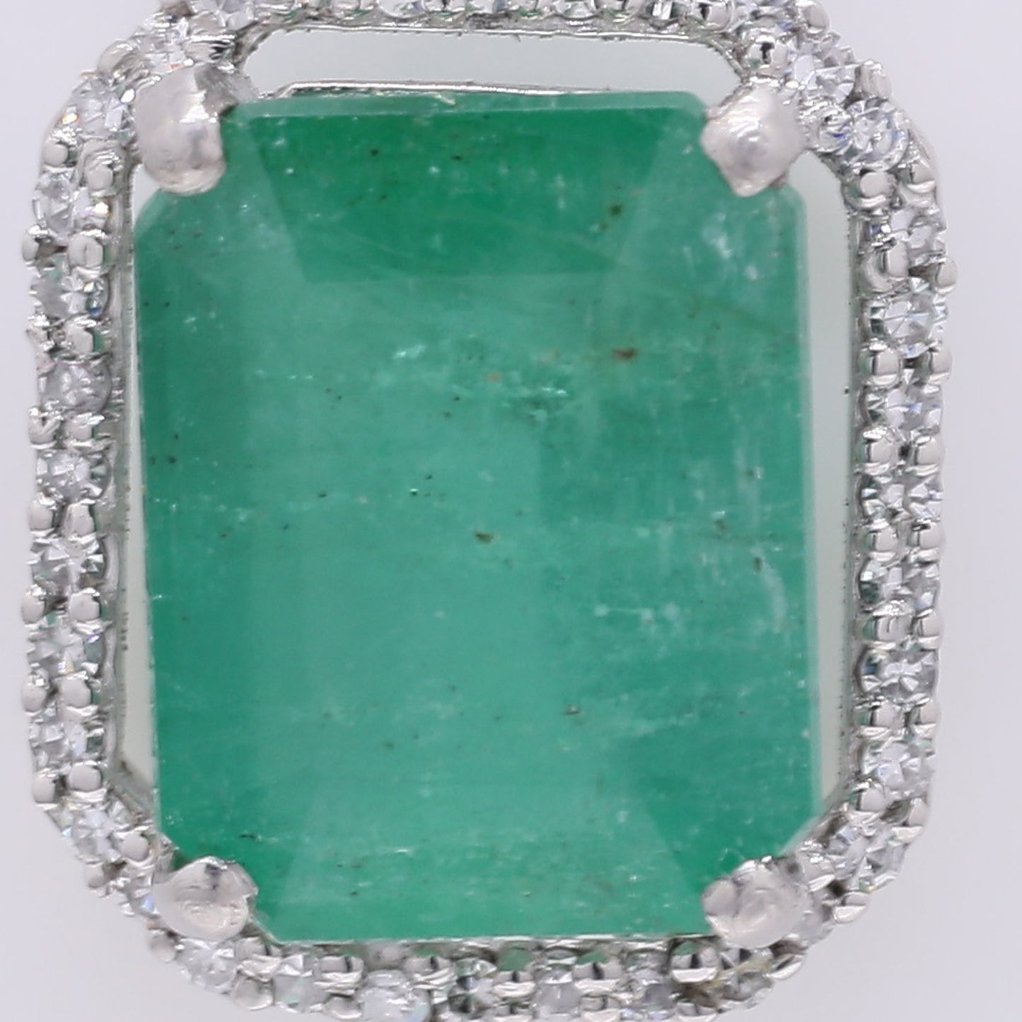 3.73 Ct Octagon Step Cut Natural Emerald 950 Platinum Pendant