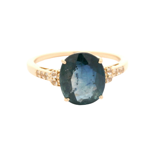 2.74 Ct Oval Sapphire 14K Gold Ring