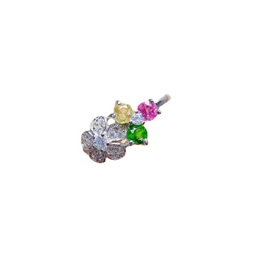 Multi Colored Tourmaline 925 Sterling Silver Ring
