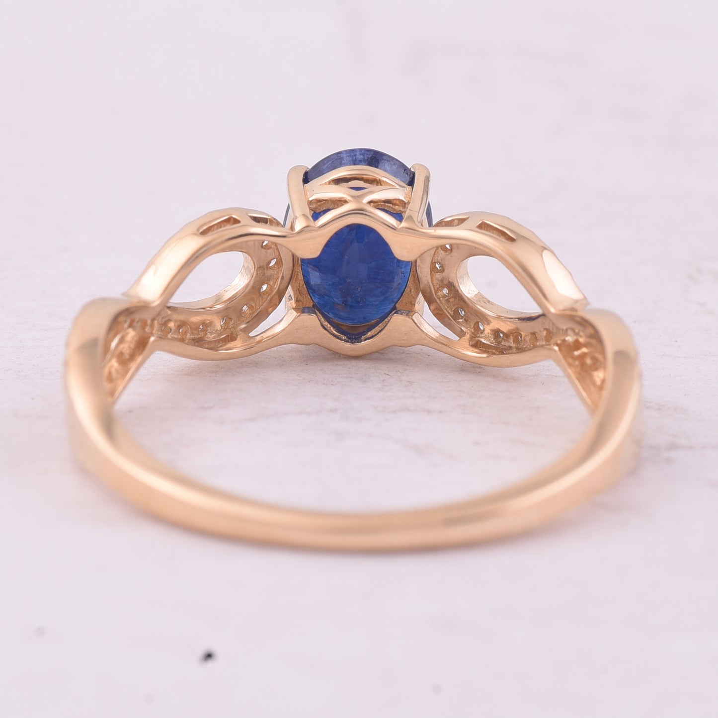 1.51 Ct Oval Mixed Cut Natural Sapphire 14K Gold Ring