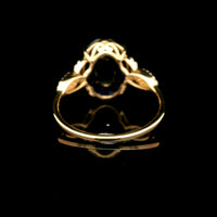 4.28 Ct Oval Mixed Cut Lab Grown Sapphire 14K Gold Ring