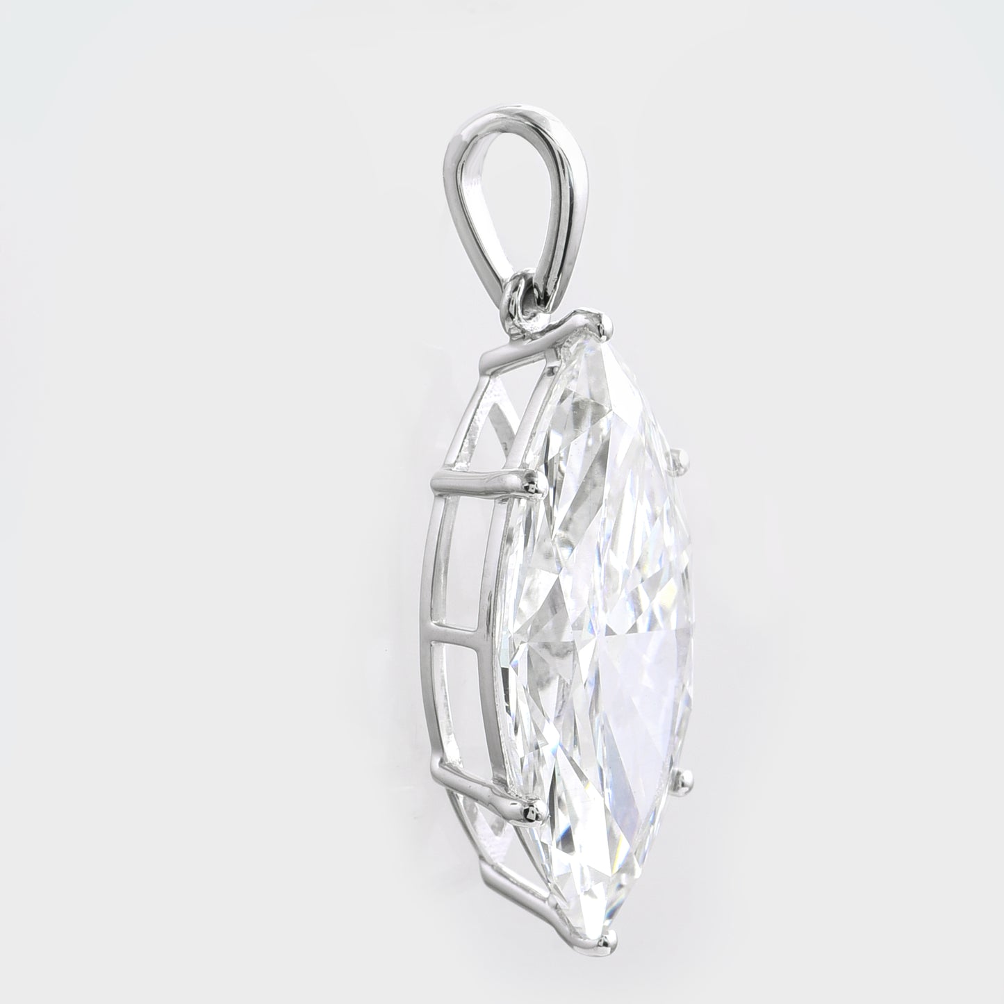 5.71 Ct Marquise Lab Grown Diamond 14K Gold Pendant