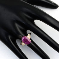 3.66 Ct Oval Ruby 14K Gold Ring