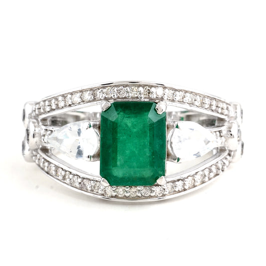 3.63 Carats Emerald 14K Gold Ring