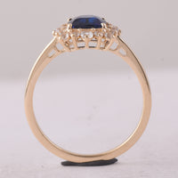 1.48 Ct Cushion Sapphire 9K Gold Ring
