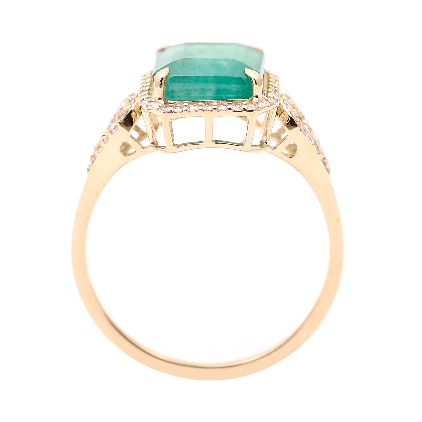 2.85 Ct Octagon Natural Emerald 14K Gold Ring