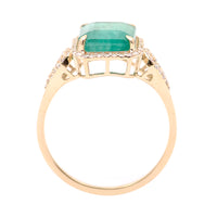 2.85 Ct Octagon Natural Emerald 14K Gold Ring