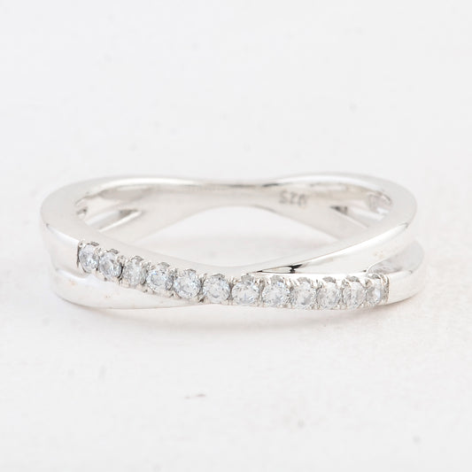 0.41 Ct Round Cubic Zirconia 925 Sterling Silver Ring