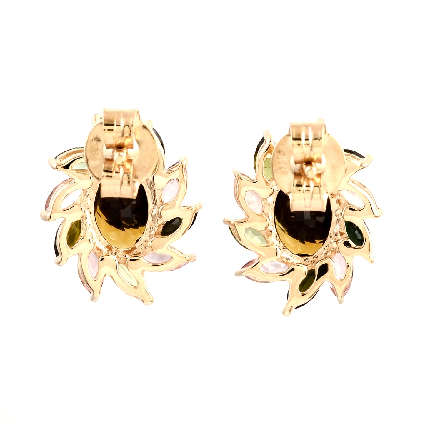 2.55 Ct Oval Tourmaline 14K Gold Earrings