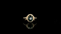 1.55 Ct Oval Natural Sapphire 14K Gold Ring