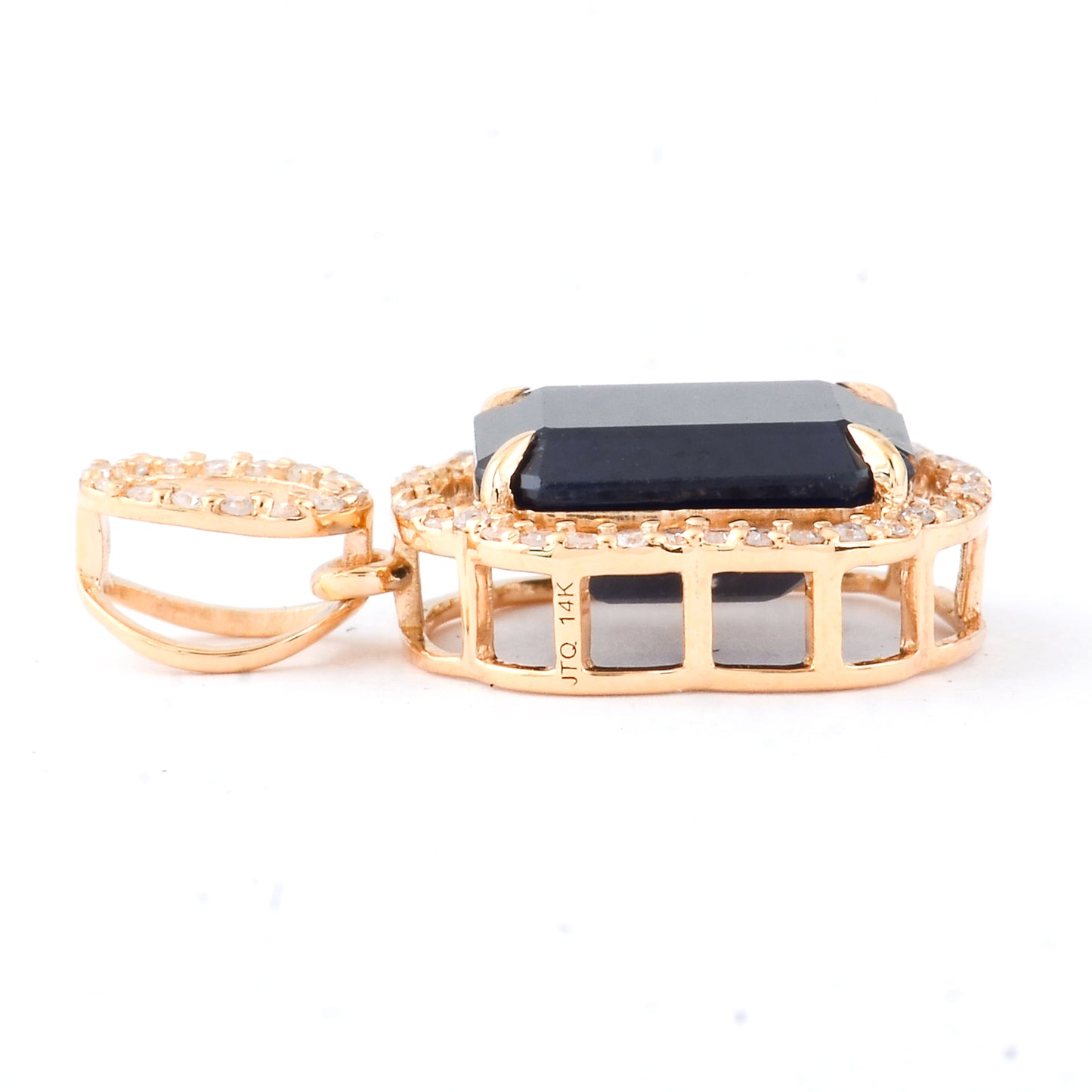 4.15 Ct Octagon Natural Sapphire 14K Gold Pendant