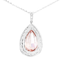 5.65 Carats Pink Lab Grown Diamond 14K Gold Pendant