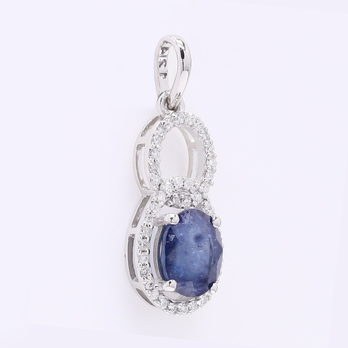1.43 Ct Oval Mixed Cut Natural Sapphire 950 Platinum Pendant