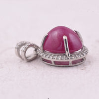 5.43 Ct Oval Cabochon Cut Natural Ruby 950 Platinum Pendant