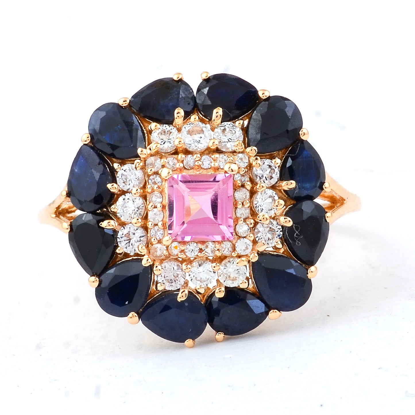 3.09 Ct Square Tourmaline 14K Gold Ring