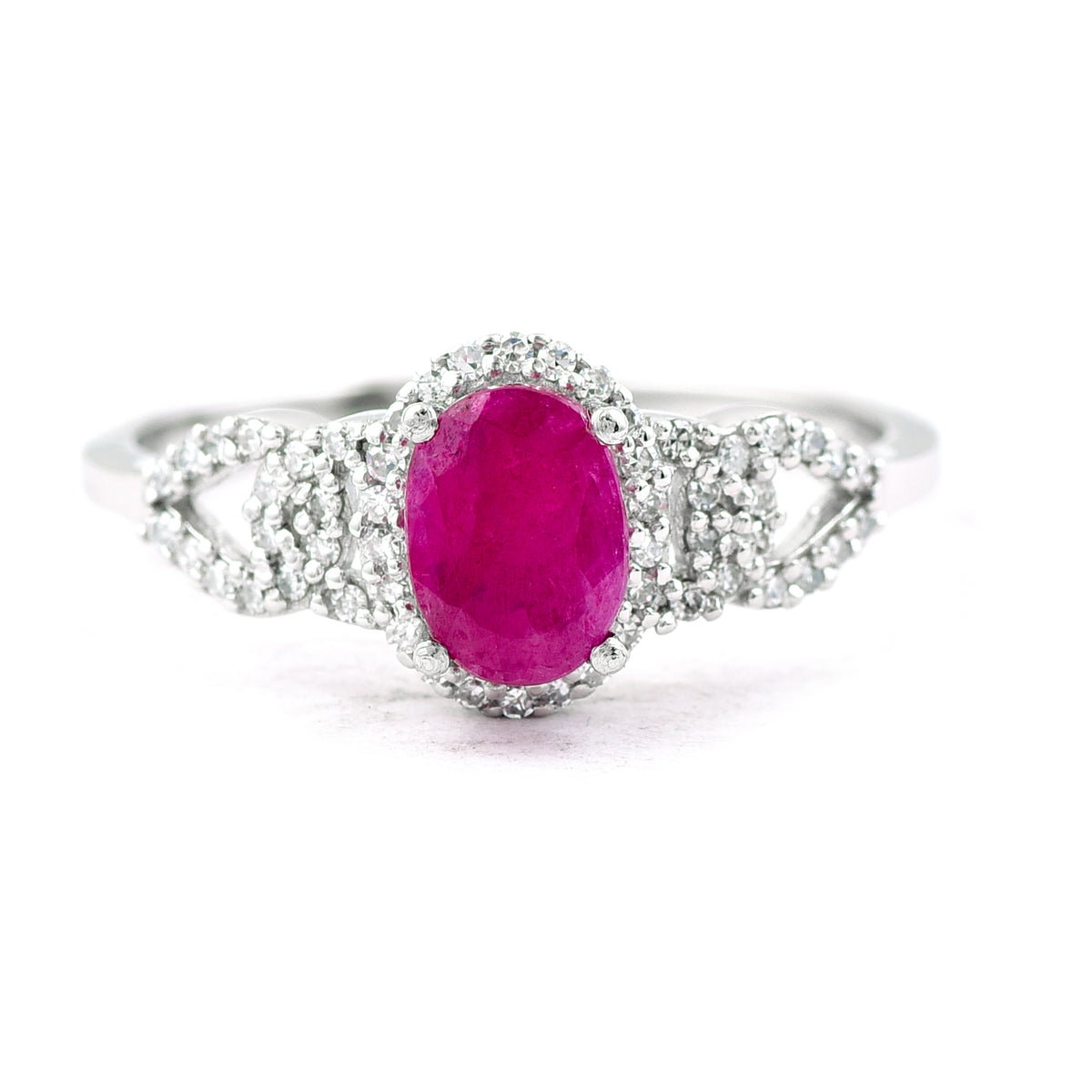1.30 Ct Oval Mixed Cut Natural Ruby 950 Platinum Ring