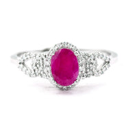 1.30 Ct Oval Mixed Cut Natural Ruby 950 Platinum Ring