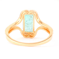 1.64 Ct Rectangle Step Cut Natural Emerald 14K Gold Ring