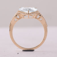 4.05 Ct Pear Aquamarine 9K Gold Ring