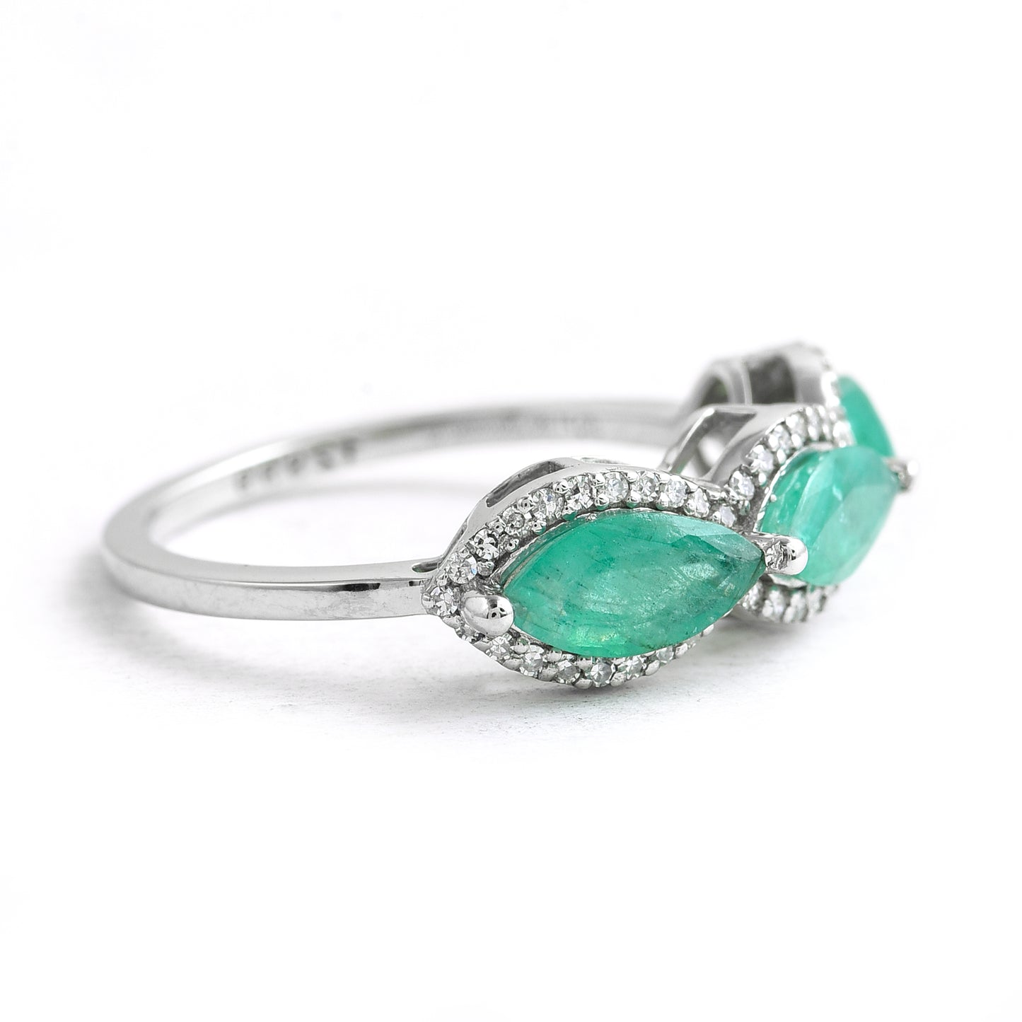 1.60 Ct Marquise Emerald 950 Platinum Ring