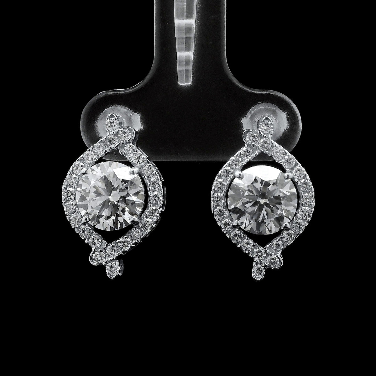 3.57 Carats Lab Grown Diamond 14K Gold Earrings