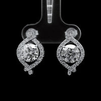 3.57 Carats Lab Grown Diamond 14K Gold Earrings