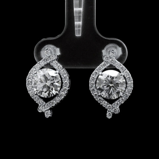 3.57 Carats Lab Grown Diamond 14K Gold Earrings