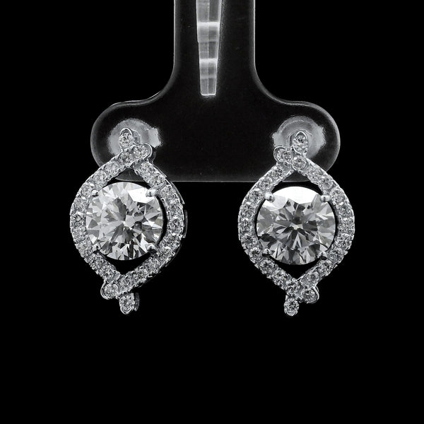 3.57 Carats Lab Grown Diamond 14K Gold Earrings