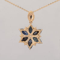 3.20 Ct Marquise Sapphire 14K Gold Pendant